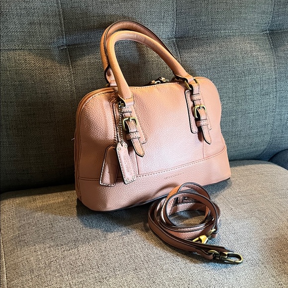 TIGNANELLO Blush Leather Handbag/Crossbody Satchel 11”x7.5”x5” Preloved - Picture 4 of 16